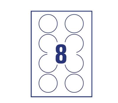 Etichette adesive tonde L4850 in carta rimovibili diametro 63,5 mm 8 etichette per foglio 25 fogli bianco Avery L4852REV - 21996 - 1