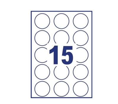 Etichette adesive tonde L4850 in carta rimovibili diametro 51 mm 15 etichette per foglio 25 fogli bianco Avery L4853REV - 21994 - 1