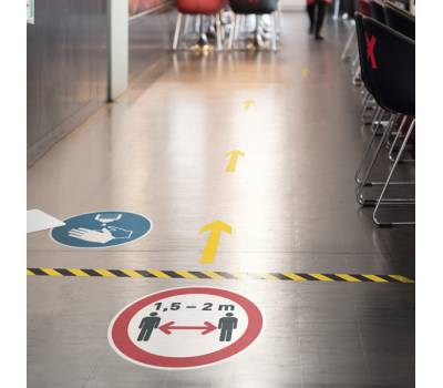 Pittogramma adesivo da terra Mantenere la distanza di sicurezza diametro 43 cm - 22777 - 2