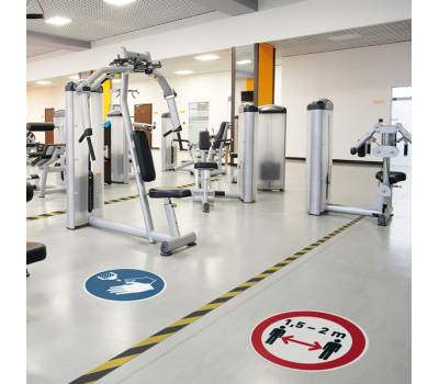 Pittogramma adesivo da terra Mantenere la distanza di sicurezza diametro 43 cm - 22777 - 3