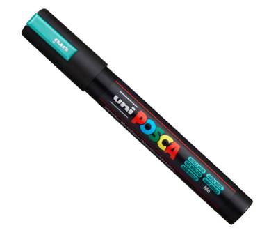 Marcatore Uni Posca PC5M - con coperchio argento - punta media - colori assortiti - gift box 18 pezzi - Uni Mitsubishi - M 84008608 - 8059484008608 - DMwebShop - 1