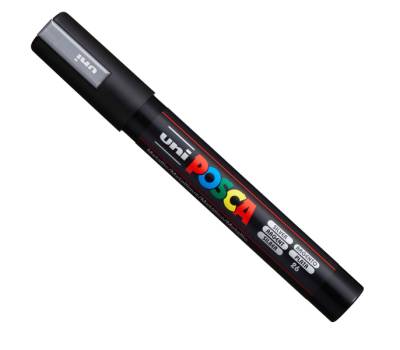 Marcatore Uni Posca PC5M - con coperchio argento - punta media - colori assortiti - gift box 18 pezzi - Uni Mitsubishi - M 84008608 - 8059484008608 - DMwebShop - 18