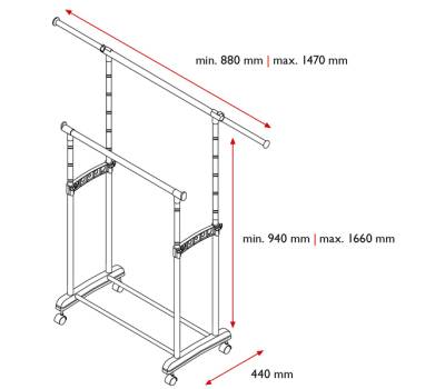 Appendiabiti su ruote Gastone - 2 barre - Perfetto - 0511A - 8000957051119 - DMwebShop - 2