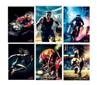 Maxiquaderno Sport fantasia A4,40,2 fogli 80 gr 5 mm con margine - 25397 - 2