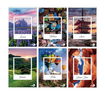 Maxiquaderno Paesaggi fantasia A4,40,2 fogli 80 gr 1 rigo - 25426 - 2 Maxiquaderno Paesaggi fantasia A4,40,2 fogli 80 gr 1 rigo - 25426 - 2