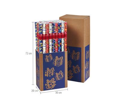 Carta regalo - 2 mt x 70 cm - fantasie assortite - espositore 50 rotoli - Rex Sadoch - GR3J1GEN - 8006715206845 - DMwebShop - 1
