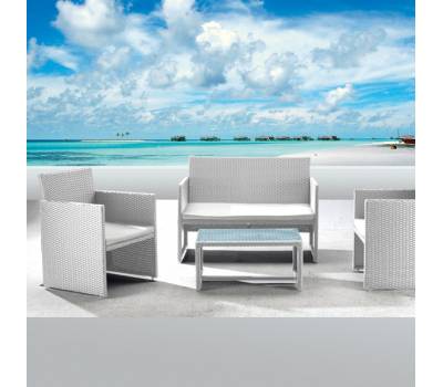 Salotto Valencia - bianco-grigio - set 4 elementi - Garden Friend - S1383023 - 8023755045890 - DMwebShop - 1