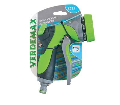 Pistola a doccia per irrigazione - in alluminio - 7 getti - Verdemax - 9513 - 8015358095136 - DMwebShop - 1