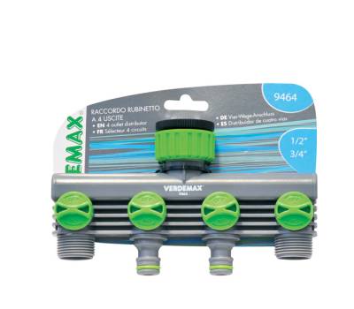 Raccordo rubinetto - 4 uscite - Verdemax - 9464 - 8015358094641 - DMwebShop - 1