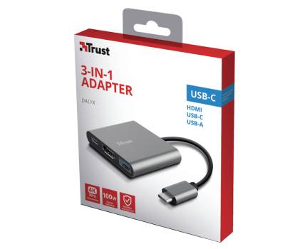 Adattatore USB-C - multiporta 3-in-1 Dalyx - Trust - 23772 - 8713439237726 - DMwebShop - 4