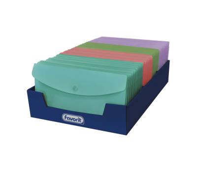 Buste con bottone - PPL - 9,9 x 21 cm - colori assortiti P@stel - conf. 30 pezzi - Favorit - 400153397 - 3045050459610 - DMwebShop - 1