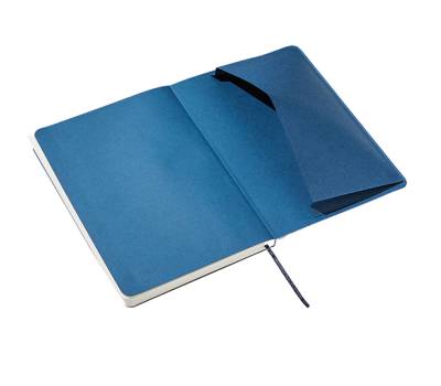 Taccuino EcoQua Plus - con elastico - rilegatura cucita - A5 - 5 mm - 80 fogli - righe - blu scuro - Fabriano - 19621004 - 8001348220619 - DMwebShop - 2