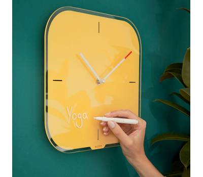 Orologio Cosy - da parete - silenzioso - in vetro - giallo - Leitz - 90170019 - 4002432125050 - DMwebShop - 2
