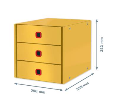 Cassettiera ClickeStore Cosy - 3 cassetti - giallo - Leitz - 53680019 - 4002432128693 - DMwebShop - 1