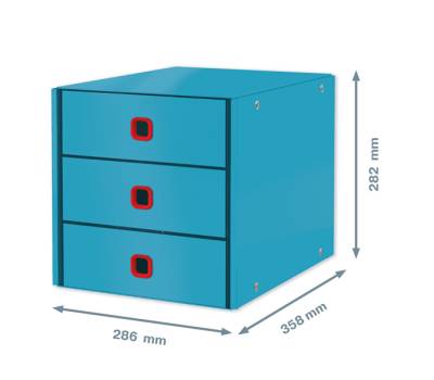 Cassettiera ClickeStore Cosy - 3 cassetti - blu - Leitz - 53680061 - 4002432128709 - DMwebShop - 1