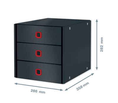 Cassettiera ClickeStore Cosy - 3 cassetti - grigio - Leitz - 53680089 - 4002432128716 - DMwebShop - 1