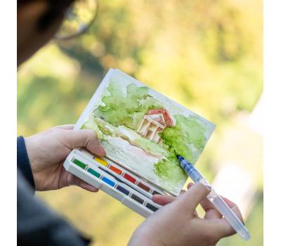 Acquerelli On the Go - conf. 12 pezzi + pennello + tavolozza - Dom - 11475 - 8004957114751 - DMwebShop - 2