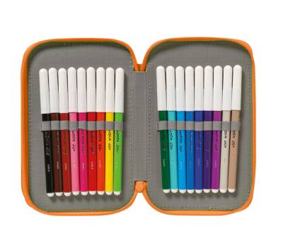 Astuccio 3 zip - 13 x 20 x 7,5 cm - colori e fantasie assortiti - conf. 6 pezzi - Carioca - 42807 - 8003511214449 - DMwebShop - 6