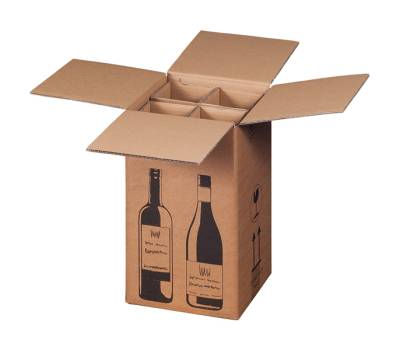 Scatola Wine Pack per 4 bottiglie - 21,2 x 20,4 x 36,8 cm - conf. 10 pezzi - Bong Packaging - 222103210 - 4250414138349 - DMwebShop - 1