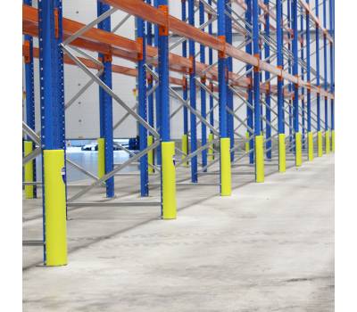 Protezione per scaffalature - per montanti larghi 70-87 mm - H 60 cm - giallo fluo - Rack Armour - Beaverswood - RAP70/LY - 5025360210147 - DMwebShop - 1