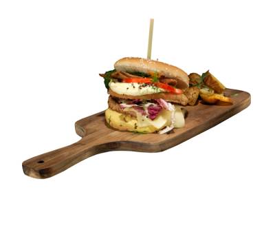 Tagliere con manico - 45 x 18 x 1,6 cm - legno di acacia - Leone - S5011 - 8024112632050 - DMwebShop - 1