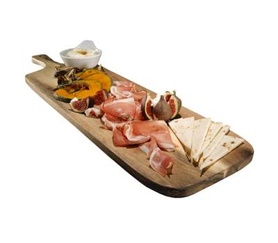 Tagliere con manico - 75 x 20 x 1,6 cm - legno di acacia - Leone - S5010 - 8024112632043 - DMwebShop - 1