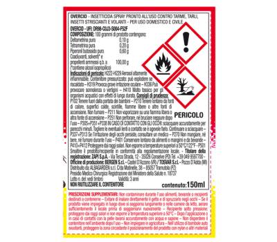 Insetticida spray Overcid - bomboletta autosvuotante - 150 ml - Protemax - PROTE301 - 8005831012323 - DMwebShop - 1 Insetticida spray Overcid - bomboletta autosvuotante - 150 ml - Protemax - PROTE301 - 8005831012323 - DMwebShop - 1