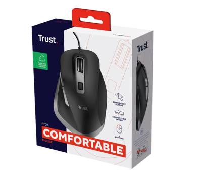 Mouse Fyda - a filo - nero - Trust - 24728 - 8713439247282 - DMwebShop - 4