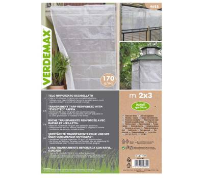 Telo occhiellato - per coperture - 2 x 3 mt - PE-rafia - bianco - Verdemax - 4685 - 8015358046855 - DMwebShop - 1