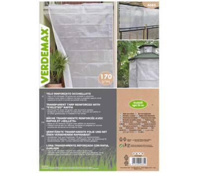 Telo occhiellato - per coperture - 3 x 3 mt - PE-rafia - bianco - Verdemax - 4686 - 8015358046862 - DMwebShop - 1