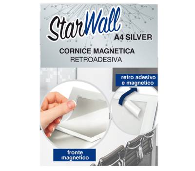 Cornice magnetica retroadesiva Starwall - A4 - silver - Starline - STL6430A4SILVER - 8025133124999 - DMwebShop - 1 Cornice magnetica retroadesiva Starwall - A4 - silver - Starline - STL6430A4SILVER - 8025133124999 - DMwebShop - 1