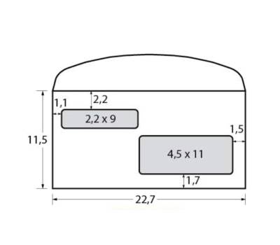 Busta doppia finestra - lembo gommato - 11,5 x 22,7 cm - 80 gr - bianco - conf. 500 pezzi - Blasetti - 112 - 8007758041127 - DMwebShop - 1