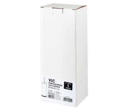 Portascopino Vic diametro 9,5 cm altezza 40 cm acciaio inox nero satinato Perfetto 28041 - 30095 - 2 Portascopino Vic diametro 9,5 cm altezza 40 cm acciaio inox nero satinato Perfetto 28041 - 30095 - 2