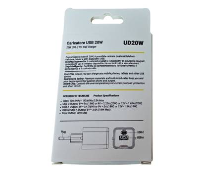 Caricabatteria rapido - 2 porte - USB-C e USB-A da 20W - Mkc - 491929601 - 8006012375831 - DMwebShop - 3
