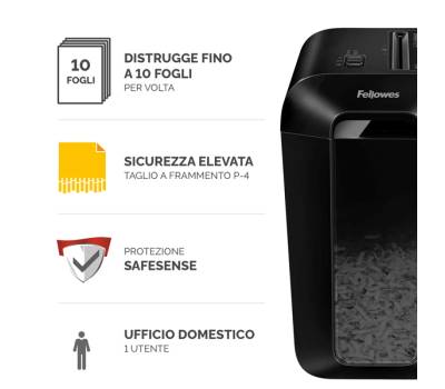 Distruggidocumenti LX65 - a frammenti - nero - Fellowes - 4400701 - 43859764792 - DMwebShop - 1