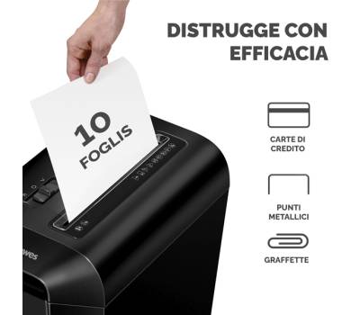 Distruggidocumenti LX65 - a frammenti - nero - Fellowes - 4400701 - 43859764792 - DMwebShop - 2