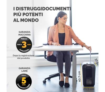 Distruggidocumenti LX65 - a frammenti - nero - Fellowes - 4400701 - 43859764792 - DMwebShop - 6