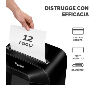 Distruggidocumenti LX85 - a frammenti - nero - Fellowes - 4400801 - 50043859764803 - DMwebShop - 2