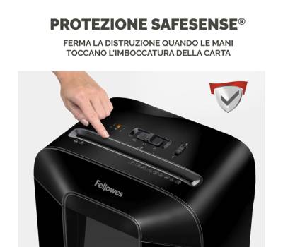 Distruggidocumenti LX85 - a frammenti - nero - Fellowes - 4400801 - 50043859764803 - DMwebShop - 3