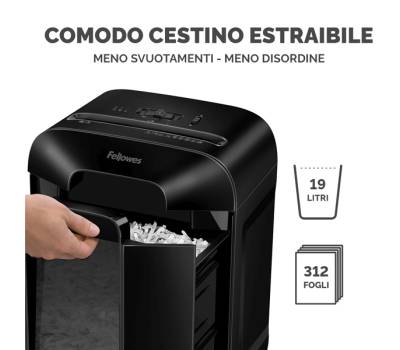 Distruggidocumenti LX85 - a frammenti - nero - Fellowes - 4400801 - 50043859764803 - DMwebShop - 5