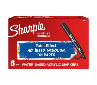 Marcatore acrilico - punta tonda - nero - conf. 6 pezzi - Sharpie - 2218123 - 3026982055545 - DMwebShop - 1