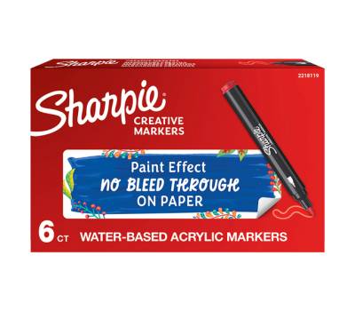 Marcatore acrilico - punta tonda - rosso - conf. 6 pezzi - Sharpie - 2218119 - 3026982055415 - DMwebShop - 1