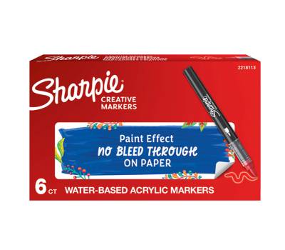 Marcatore acrilico - punta pennello - rosso - conf. 6 pezzi - Sharpie - 2218113 - 3026982055576 - DMwebShop - 1