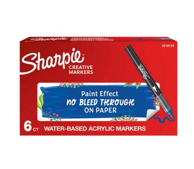 Marcatore acrilico - punta pennello - blu - conf. 6 pezzi - Sharpie - 2218125 - 3026982055637 - DMwebShop - 1