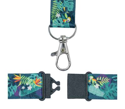 Cordoncino per portabadge - in Rpet - fantasia tropicale - 440 x 20 mm - Conf. 10 pezzi - Avery - R4828T - 5014702149429 - DMwebShop - 1