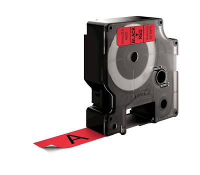Nastro D1 standard 458070,19 mm x 7 mt PL nero rosso - 10921 - 1