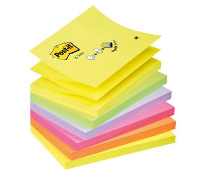 Blocco Super Sticky Z Notes R350NR 76 x 127 mm assortiti neon 100 fogli - 4634 - 1