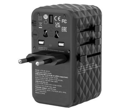 Adattatore da viaggio UTA 06,2x USB C PD 100W QC 4,2x USB A QC - 3,0,26607 - 1