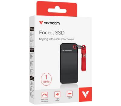 SSD Portatile Pocket USB 3.2 GEN 2 - 1 TB - nero-rosso - Verbatim - 32192 - 23942321927 - DMwebShop - 2