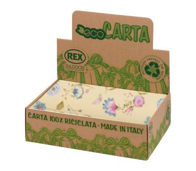 Carta regalo riciclata Fiori di campo 100 fogli 70 x 100 cm fantasie assortite - 21455 - 1